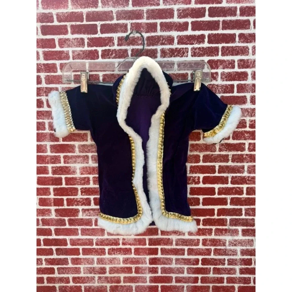 Purple Velvet Faux Fur Gold Trimmed Royal Robe Cape Costume 18